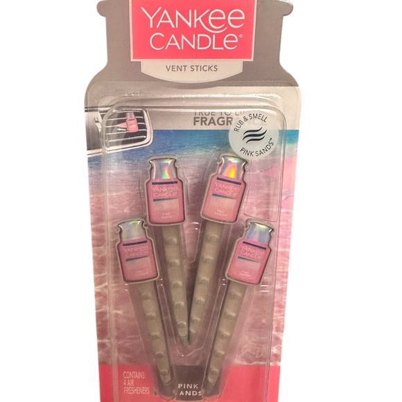 Yankee Candle Car Vehicle Vent Sticks Pink Sands Fresheners 4 Count Fragrance - Picture 1 of 2